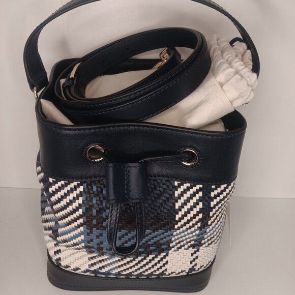 BRAND NEW TORY BURCH ROBINSON PLAID BUCKET BAG - Picture 9 of 10